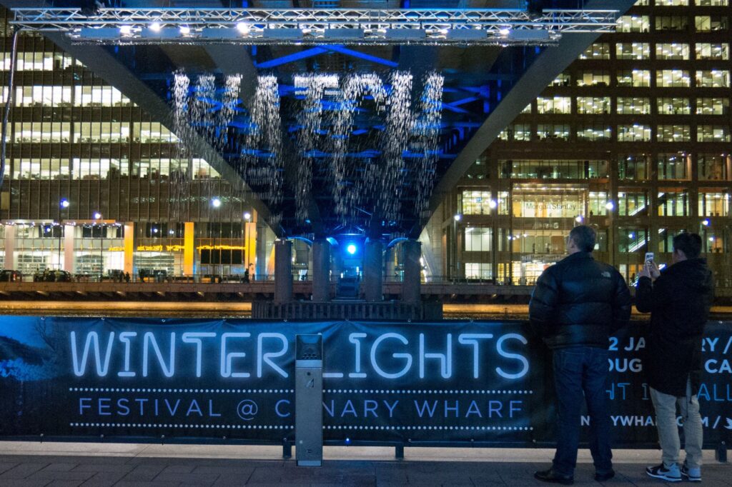 Lights festival in Canary Wharf